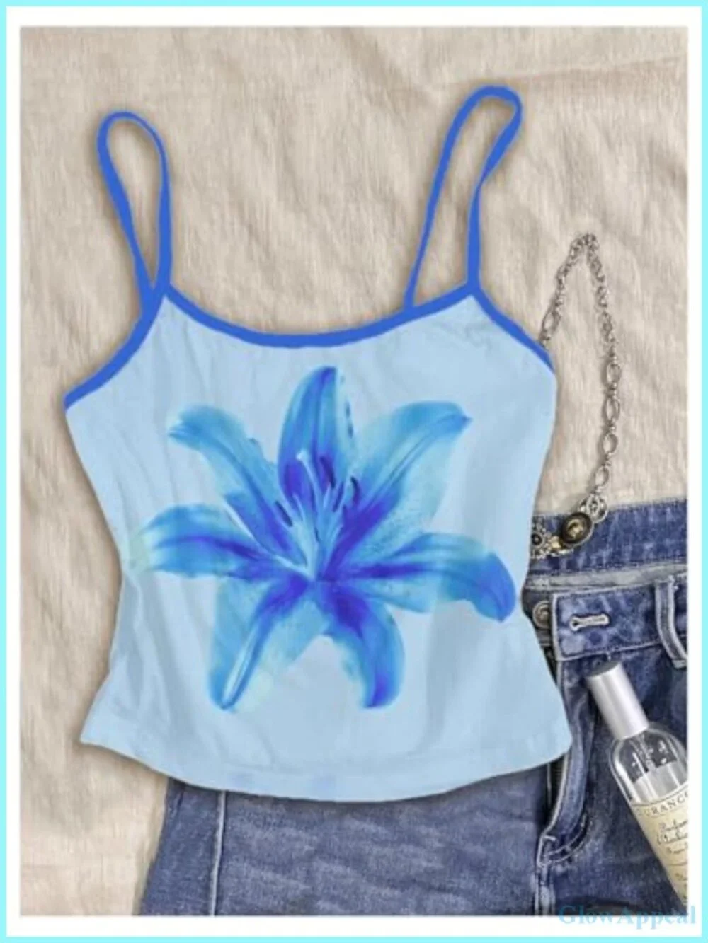3 Pack Floral Print Crop Camisole Tops Spaghetti Strap Tank Tops